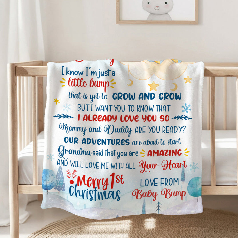 New Parents Gifts, Grandma Said That You Are Awesome Blue Elephant Sleeping In Moon, Personalized Blanket, Gifts For New Parents, Fleece Blanket, New Parents Blanket, Gifts For Xmas