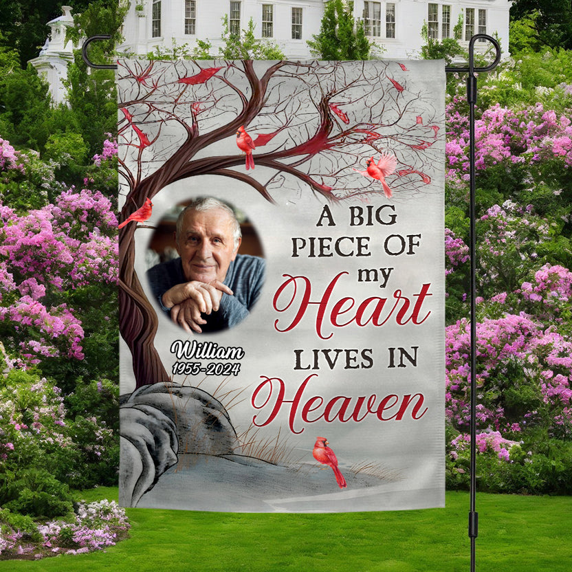 Sympathy Gifts, Memorial Flag, Custom Remembrance Garden, My Heart Lives In Heaven, Sympathy Photo Decor, Memorial Photo Yard Banner, Remembrance Keepsake, Gifts For Loss Of Mom Dad