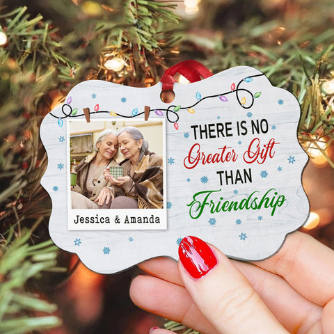 There Is No Greater Gifts Than Friendship Friends Together Xmas Light Snowflakes, Personalized Christmas Ornament, Gifts For Old Ladies, Xmas Tree Decor, Friends Ornament