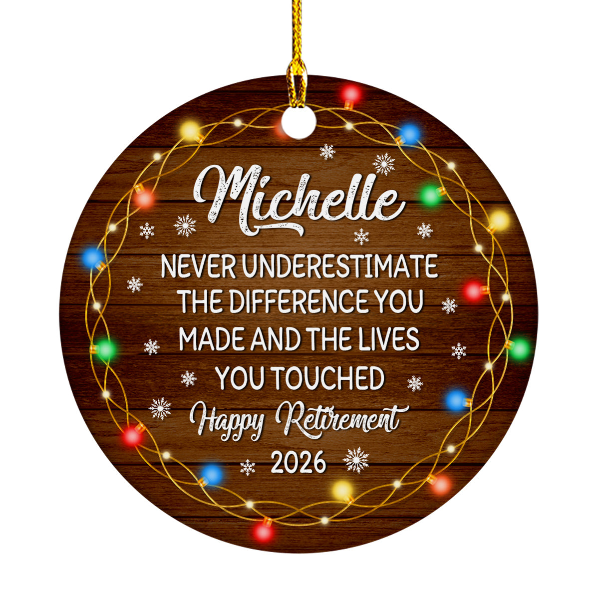 Personalized Coworker Gifts, Custom Christmas Ornament, Workplace Retirement, 'Never Underestimate The Difference You Made And The Lives You Touched', Gifts For Comrade Work Friends