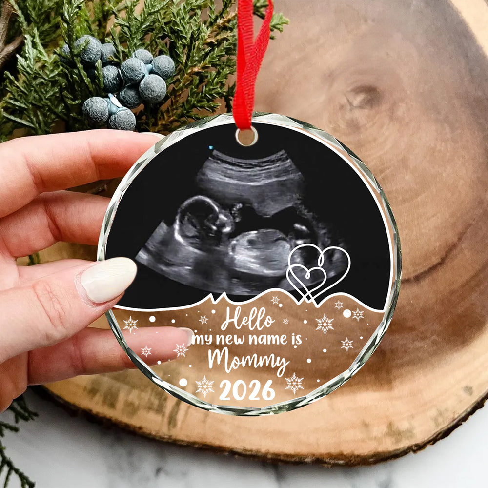 Mom To Be Gifts, Ultrasound Photo Keepsake, Sonogram Keepsake, Expecting Mom Holiday Decor, Personalized Baby Glass Ornament, Pregnancy Reveal Item, Tree Decoration, Gifts For Mommy