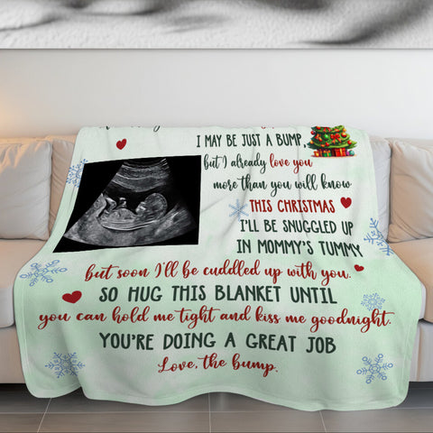 New Parents Gifts, Daddy Grandma Told Me That You Are Awesome, Personalized Photo Blanket, Gifts For New Daddy, Fleece Sherpa Blanket, Expecting Parents Blanket, Gifts For Birthday Xmas