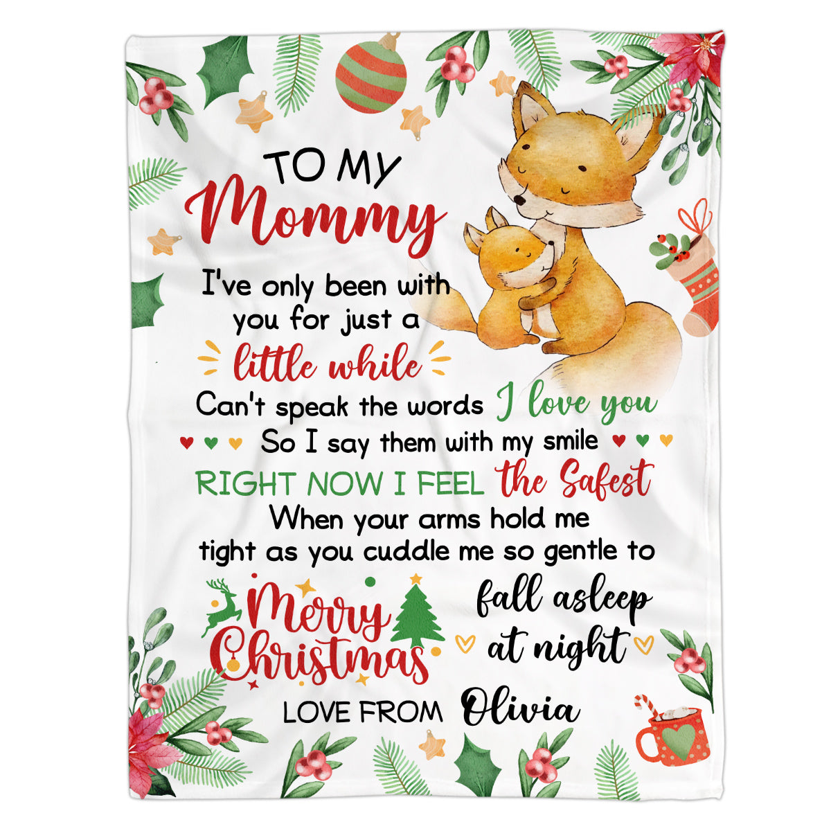 Personalized Blanket For New Mom I've Only Been With You Fox Mommy Hug Baby Custom Name Pregnancy Gifts Fleece Sherpa Blanket