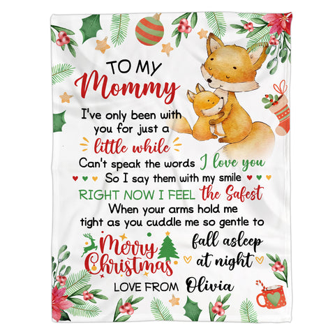Personalized Blanket For New Mom I've Only Been With You Fox Mommy Hug Baby Custom Name Pregnancy Gifts Fleece Sherpa Blanket