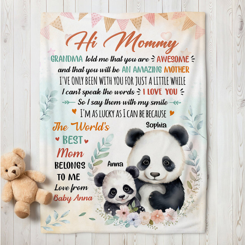Gifts For Expecting Mom, I've Only Been With You For A While Cute Mommy Baby Panda, Personalized Blanket, Gifts For Mom To Be, Fleece Sherpa, Mom To Be Blanket, Gifts For Mother's Day