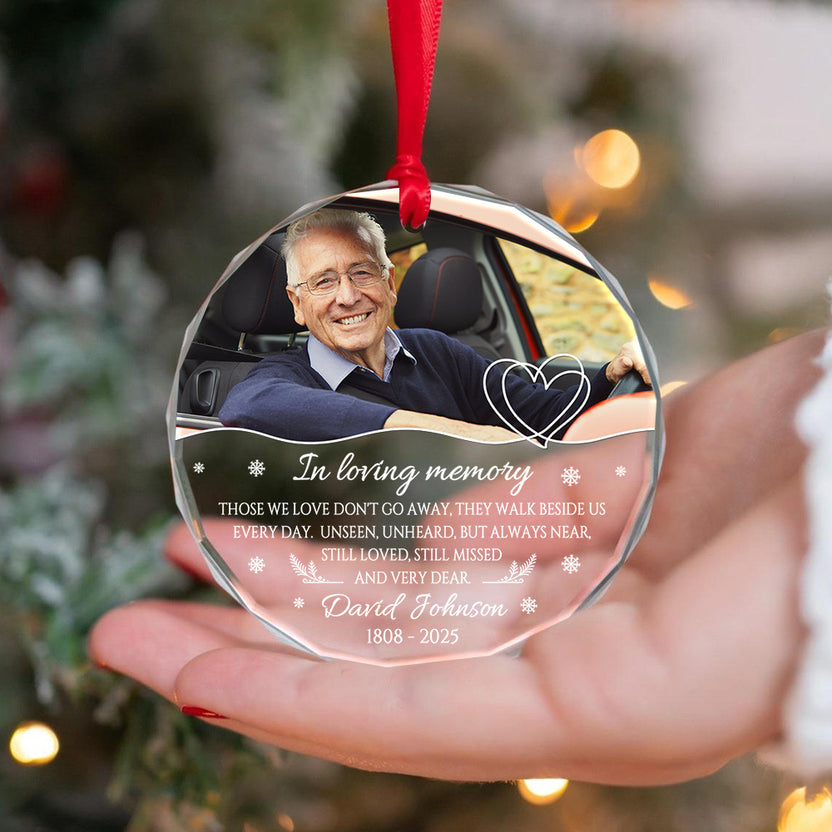 Sympathy Gifts, Memorial Ornament, Loving Memory Those Love Do Not Go Away Circle Glass Ornament For Loss Of Mom Dad, Xmas Tree Decoration, Funeral Gifts For Anniversary