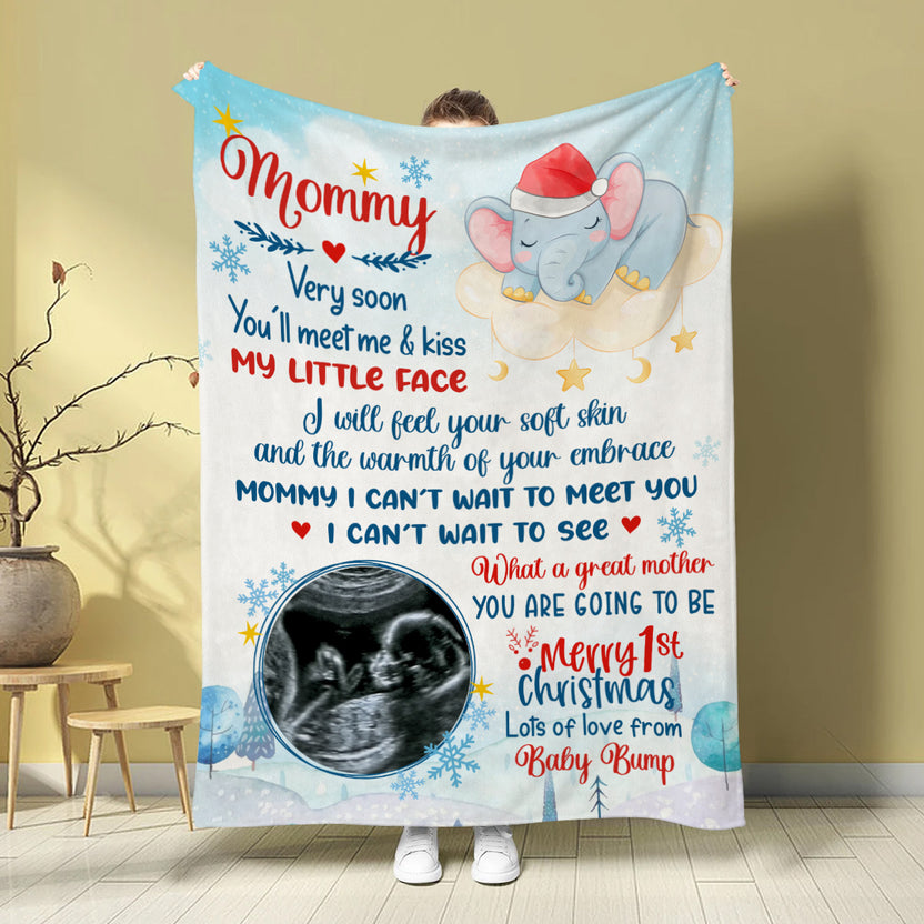 Mom To Be Gifts, I Can't Wait To See What A Mother You Are Going To Be Sonogram Picture, Personalized Blanket, Gifts For New Mommy, Fleece Sherpa, New Mom Blanket, Gifts For Xmas