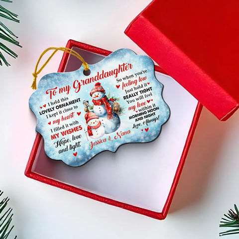 Granddaughter Gifts, Cute Grandma & Grandkid Together Snowflakes So When You're Feeling Low Medallion Aluminum Ornament For Baby From Mimi, Xmas Tree Decor, Gifts For Birthday Xmas