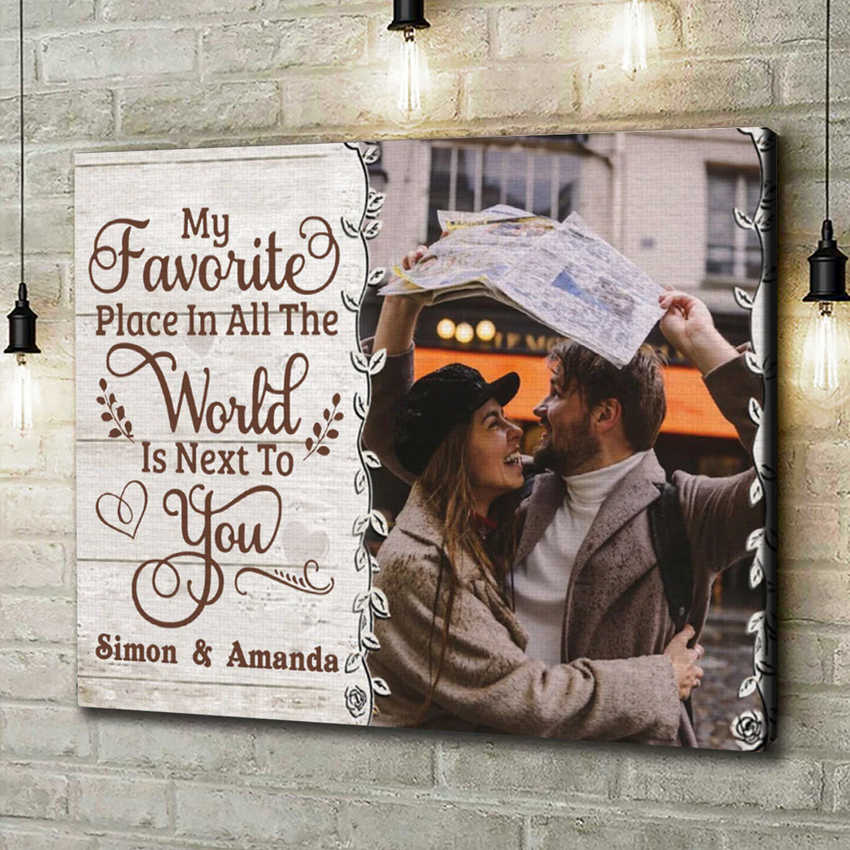 Personalized Canvas Wall Art For Wife Husband From Darling Funny Gifts For Couples Favorite Place In All The World Custom Name Poster Prints Hanging Home Decor For Valentines