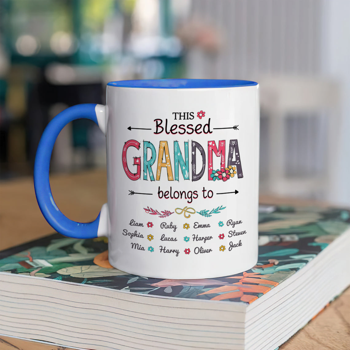 Personalized Coffee Mug For Mimi From Grandson This Blessed Grandma Belongs To Custom Nickname Names Mother's Day Custom Name Novelty Ceramic Cup 11 15Oz Grandma Gifts On Birthday Idea Gifts
