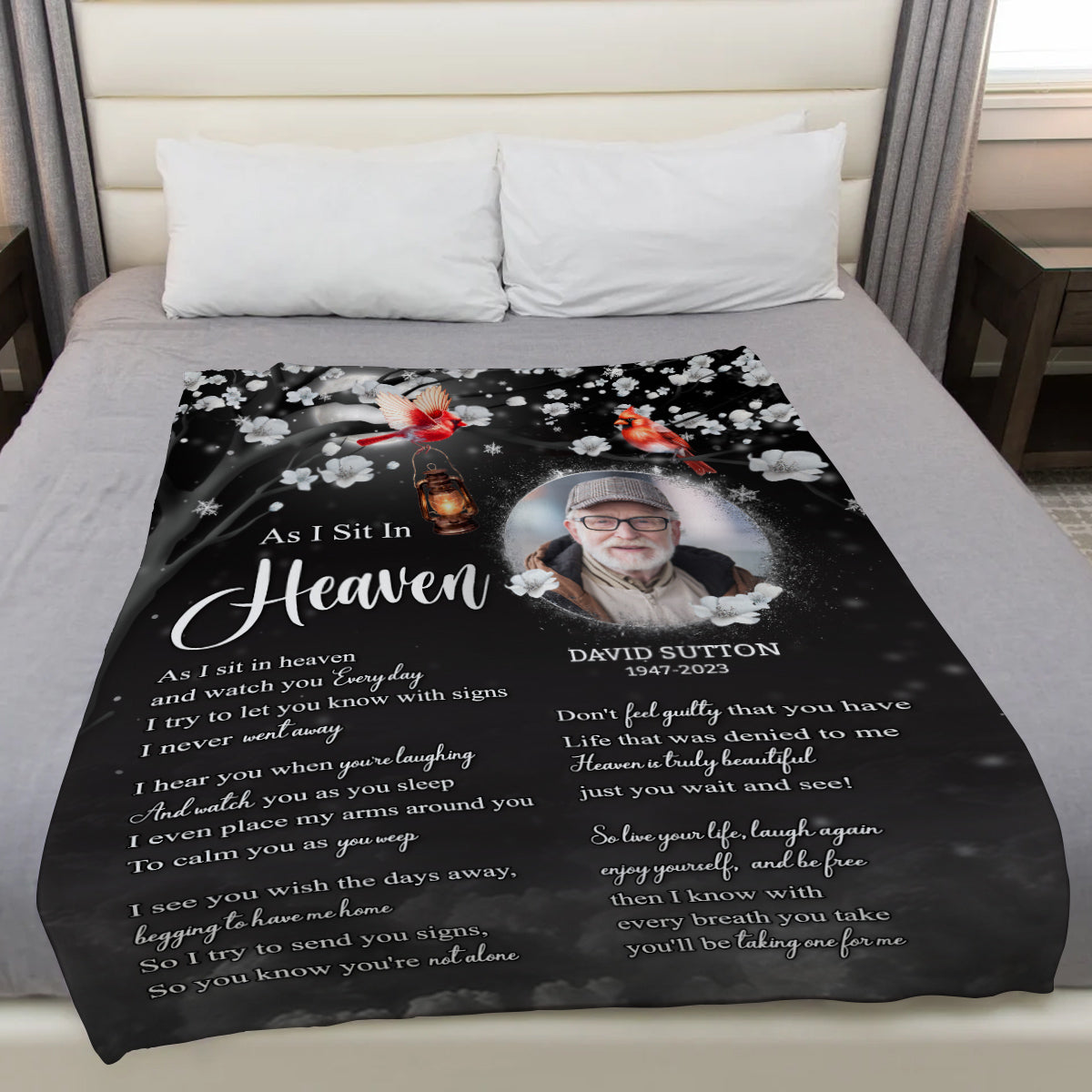 Sympathy Gifts, Memorial Blanket With Photo, Memorial Photo, Heaven Remembrance Blanket, Heaven Comfort Message, Loss Of Mom Dad, Fleece Sherpa, Funeral Gifts For Anniversary