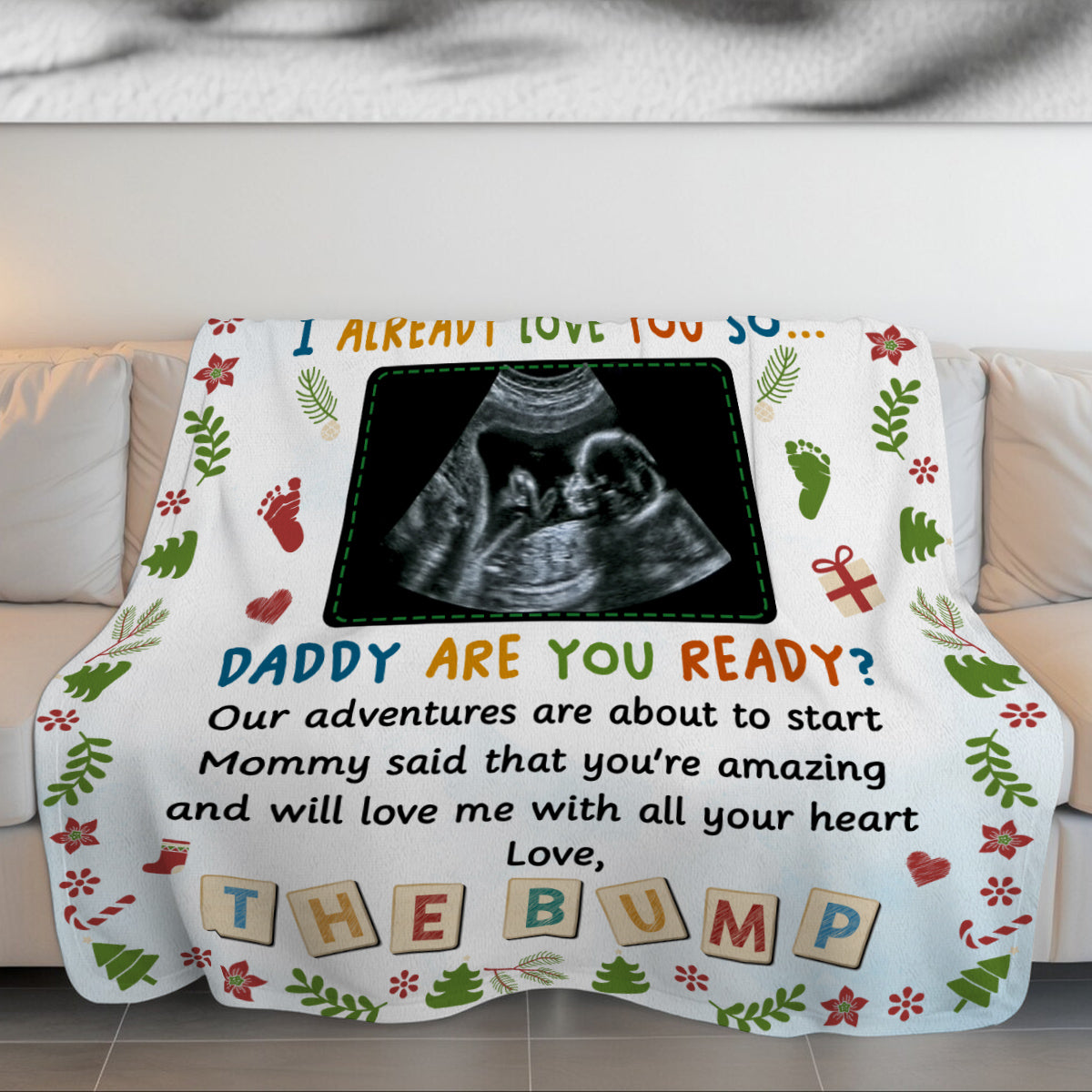 New Dad Gifts, Daddy I Already Love You Daddy Are You Ready Baby Ultrasound, Personalized Blanket, Gifts For Future Daddy, Fleece Sherpa, Dad To Be Blanket, Gifts For Xmas