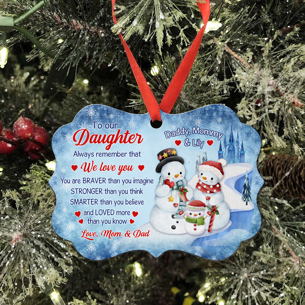 Daughter Gifts, Snowflakes You Are Smarter Than You Believe Medallion Aluminum Ornament Christmas Idea For Girls From Mom Dad