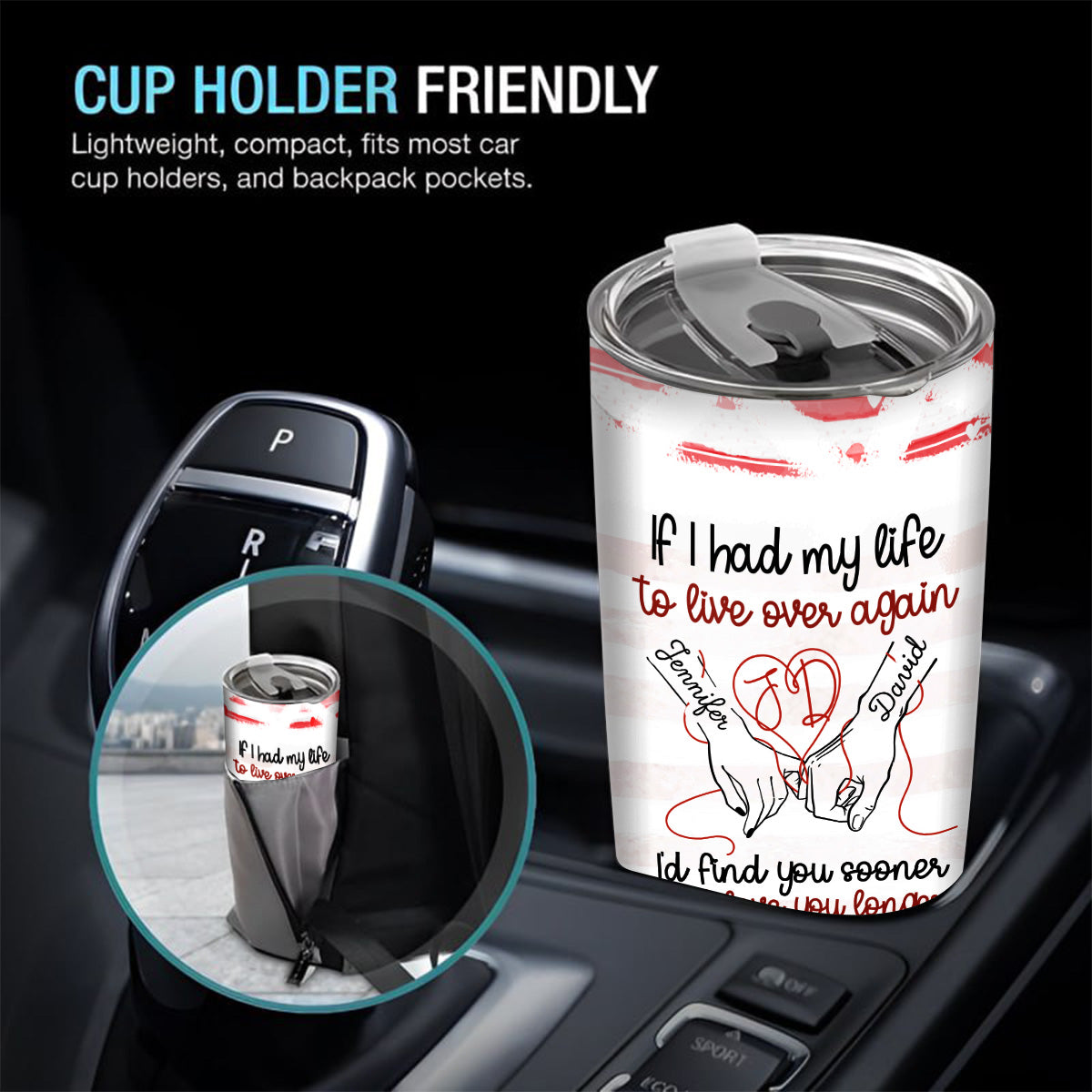 If I Had My Life To Live Over Tumbler Cup, "I’D Find Sooner And Love You Longer” Pinky Promise Hands, Personalized Tumbler, Gifts For Him Her, Custom 20oz Cup Gifts For Valentine