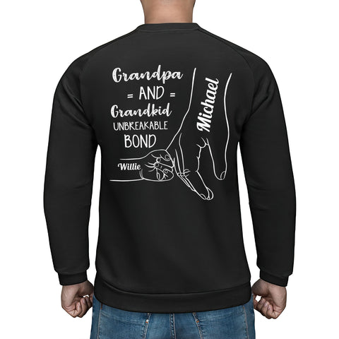 Personalized T-Shirt For Poppy From Grandchild Unbreakable Bond Between Grandma And Grandkids Custom Name Gifts For Grandparents Short Tee Shirt For Men Family On Birthday Fathers Day