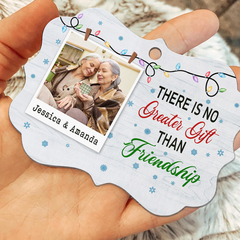 There Is No Greater Gifts Than Friendship Friends Together Xmas Light Snowflakes, Personalized Christmas Ornament, Gifts For Old Ladies, Xmas Tree Decor, Friends Ornament