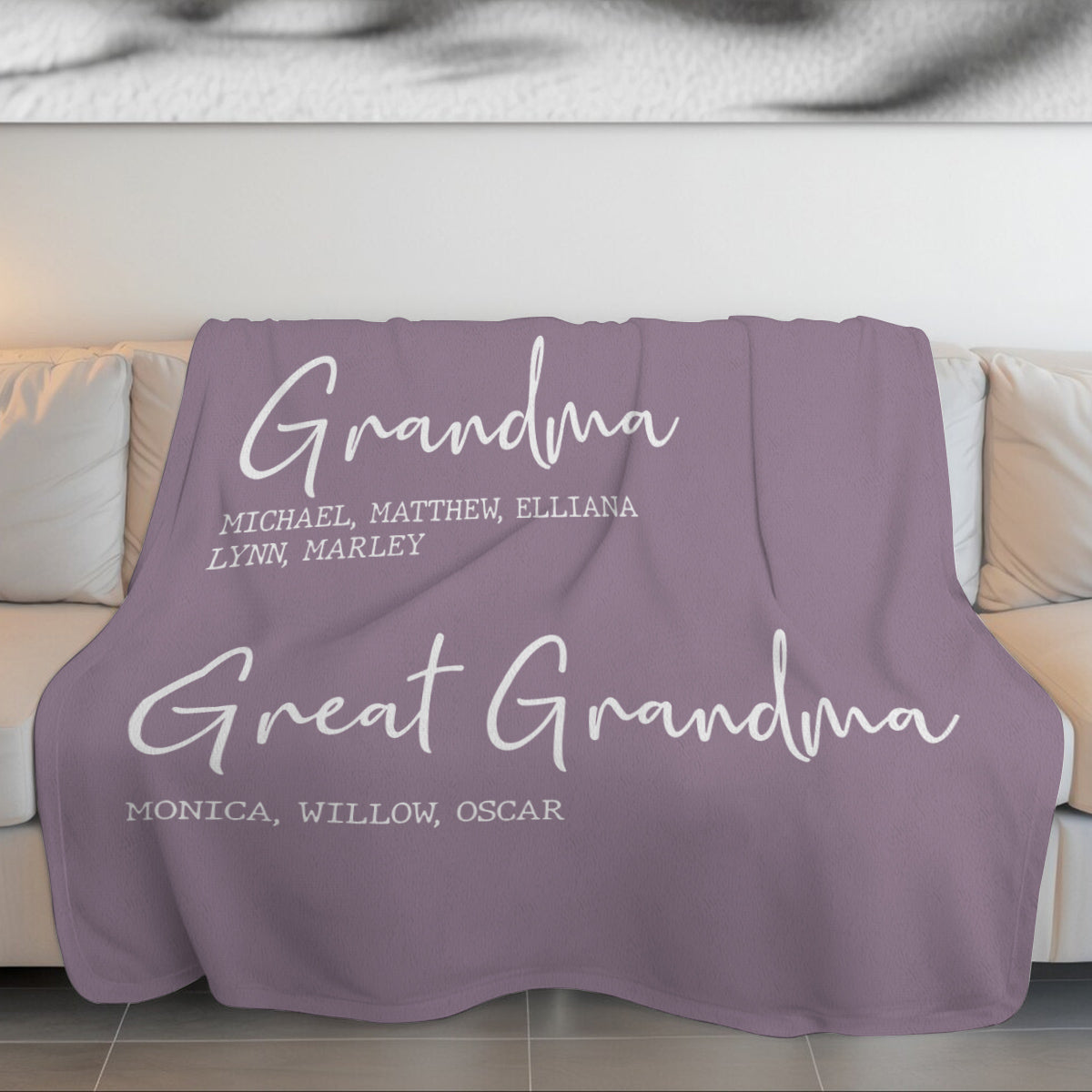 Grandma Gifts, Personalized Name Fleece Bedding Blanket, Mom Grandma Family Tree, Established Year Est Years And Names, Gifts For Nana From Grandkids, Custom Fleece Sherpa Blanket