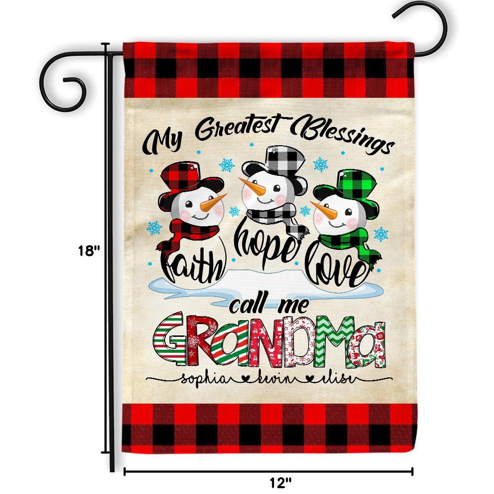 Custom Grandma Christmas Flag, Hope Love Family Names Banner, Holiday Yard Decor, Grandma Christmas Garden Banner, Holiday Lawn Sign, Personalized Garden Flag, Gifts For Nana From Kids