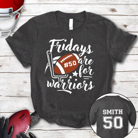 Personalized T-Shirt For Mom Dad From Son Boy Kids Football Gifts Friday Are For Football Game Fan Football Family Football Games Day Custom Title And Number Short Sleeve Tops Tee Shirt
