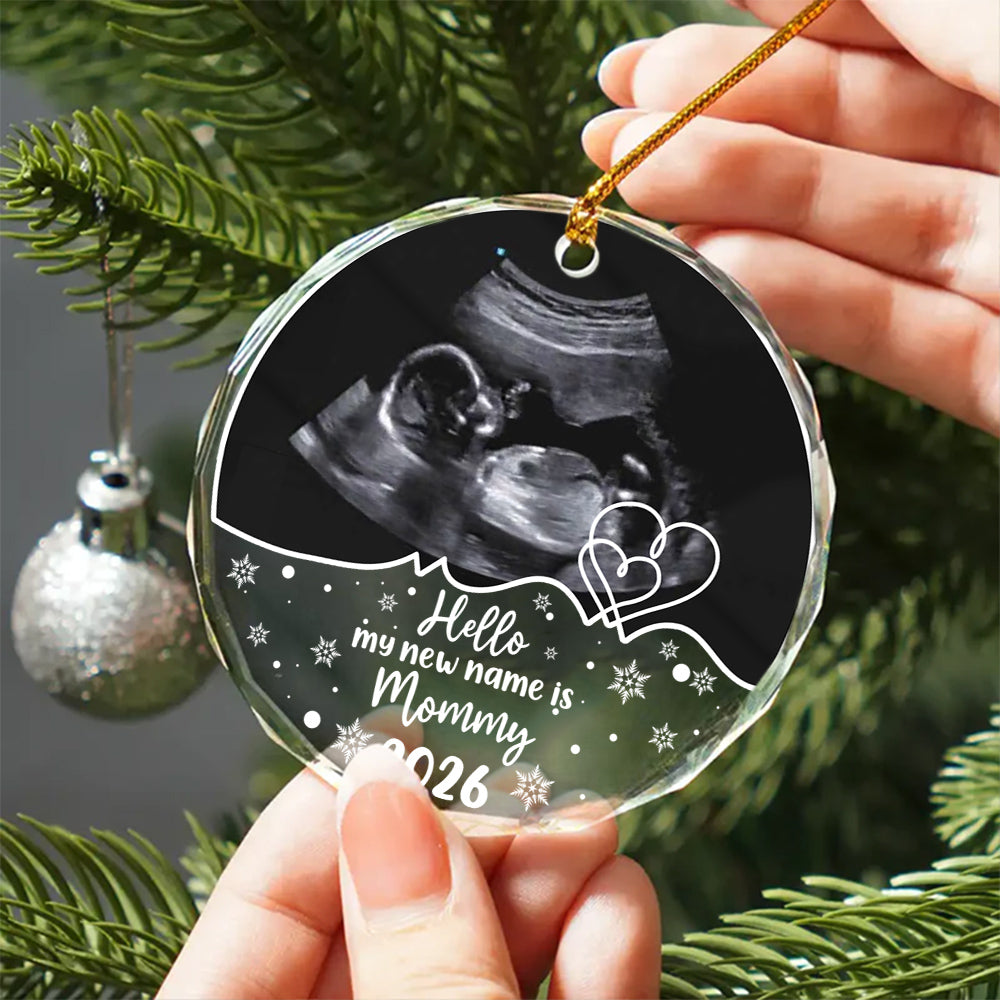 Mom To Be Gifts, Ultrasound Photo Keepsake, Sonogram Keepsake, Expecting Mom Holiday Decor, Personalized Baby Glass Ornament, Pregnancy Reveal Item, Tree Decoration, Gifts For Mommy