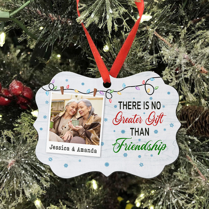 There Is No Greater Gifts Than Friendship Friends Together Xmas Light Snowflakes, Personalized Christmas Ornament, Gifts For Old Ladies, Xmas Tree Decor, Friends Ornament