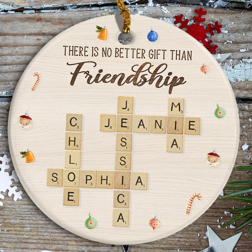 Personalized Friendship Ornament, Scrabble Name Ornament, Best Friend Christmas Gift, There Is No Better Gift Than Friendship Keepsake