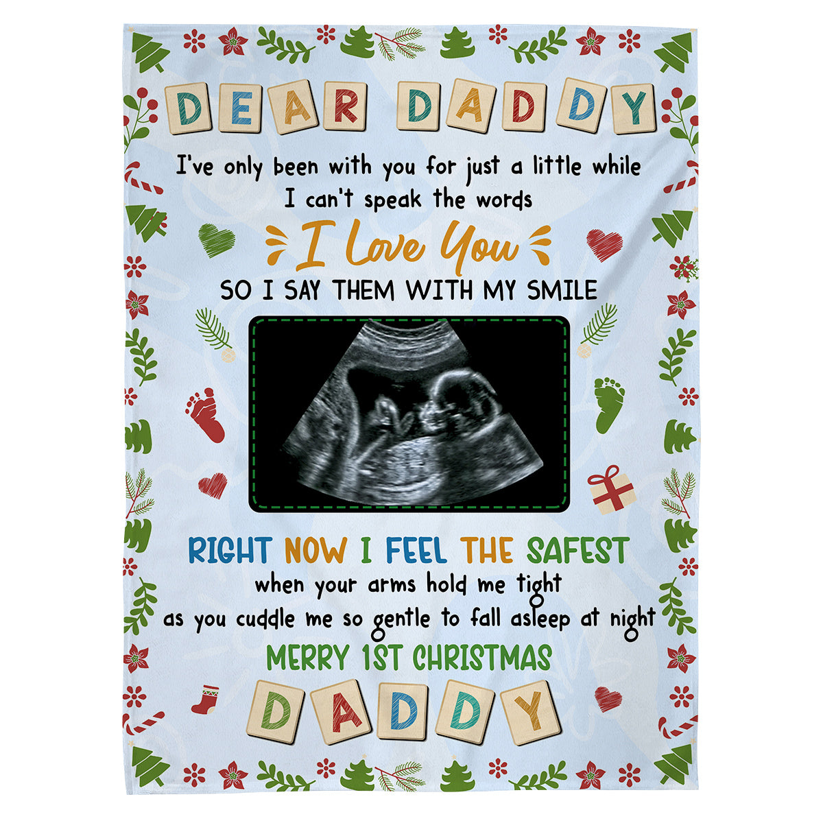 Dad To Be Gifts, Dear Daddy I've Only Been With You Baby Ultrasound, Personalized Blanket, Gifts For Future Dad To Be, Fleece Sherpa, Pregnancy Reveal Blanket, Gifts For Christmas
