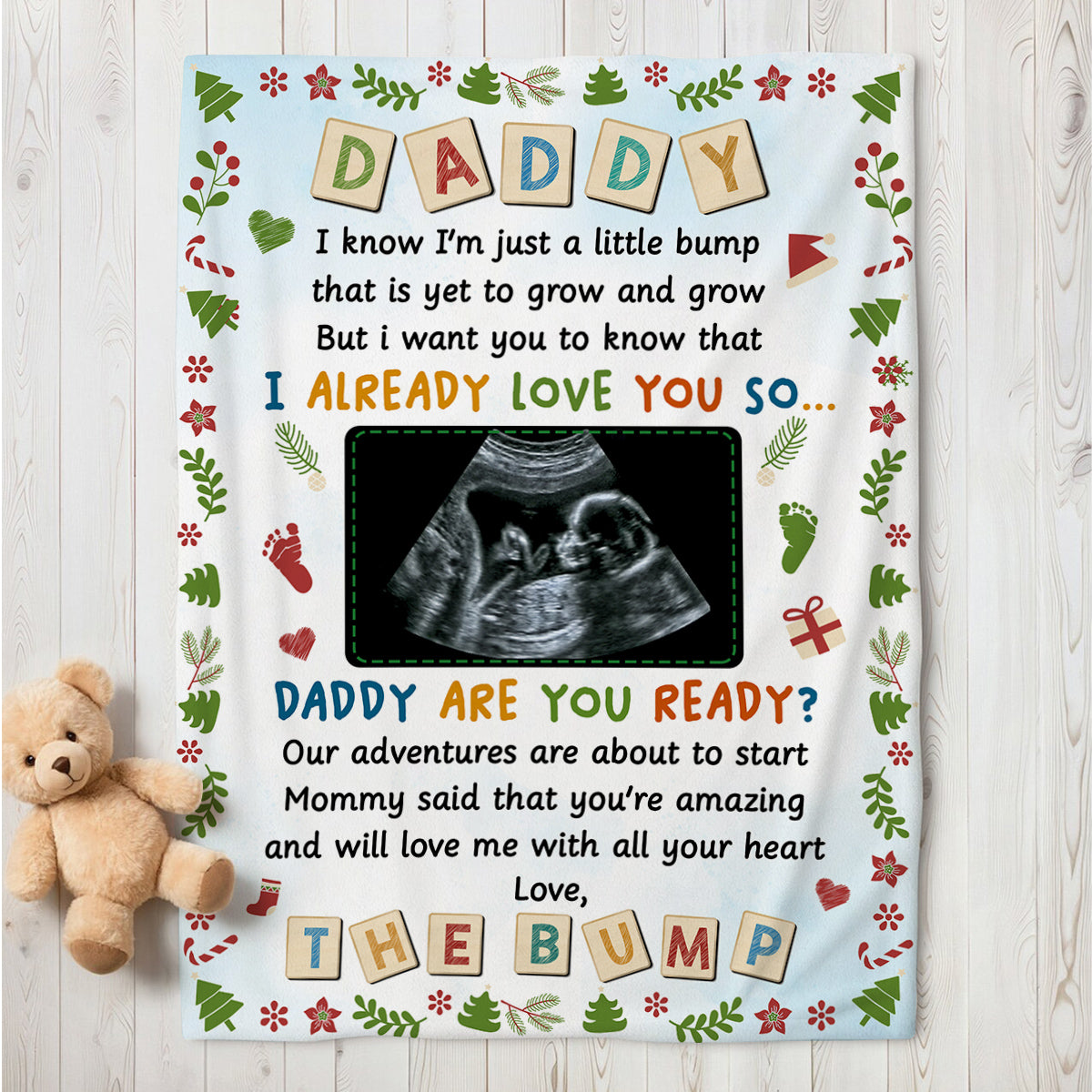 New Dad Gifts, Daddy I Already Love You Daddy Are You Ready Baby Ultrasound, Personalized Blanket, Gifts For Future Daddy, Fleece Sherpa, Dad To Be Blanket, Gifts For Xmas
