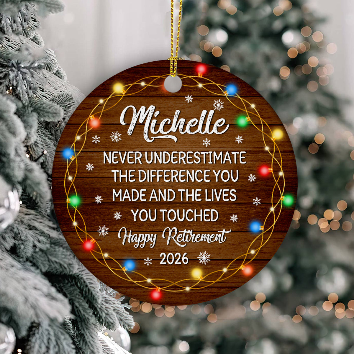 Personalized Coworker Gifts, Custom Christmas Ornament, Workplace Retirement, 'Never Underestimate The Difference You Made And The Lives You Touched', Gifts For Comrade Work Friends