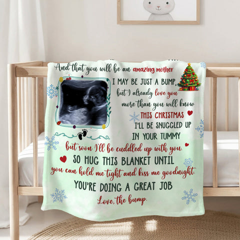 New Parents Gifts, Upload Baby Sonogram Grandma Told Me That You Are Awesome , Personalized Blanket, Gifts For New Mommy, Fleece Sherpa, 1st Time Mom Blanket, Gifts For Mother's Day