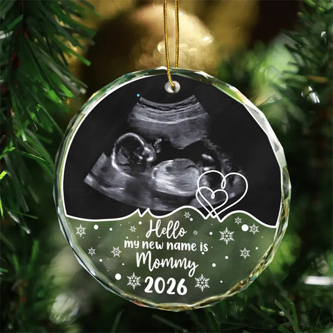 Mom To Be Gifts, Ultrasound Photo Keepsake, Sonogram Keepsake, Expecting Mom Holiday Decor, Personalized Baby Glass Ornament, Pregnancy Reveal Item, Tree Decoration, Gifts For Mommy