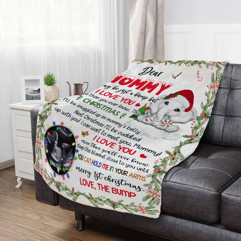 Mom To Be Gifts, Dear Mommy I Can't Wait To Meet You Elephant Baby Ultrasound Photo , Personalized Photo Blanket, Gifts For New Mommy, Fleece Sherpa, New Mom Blanket, Gifts For Xmas