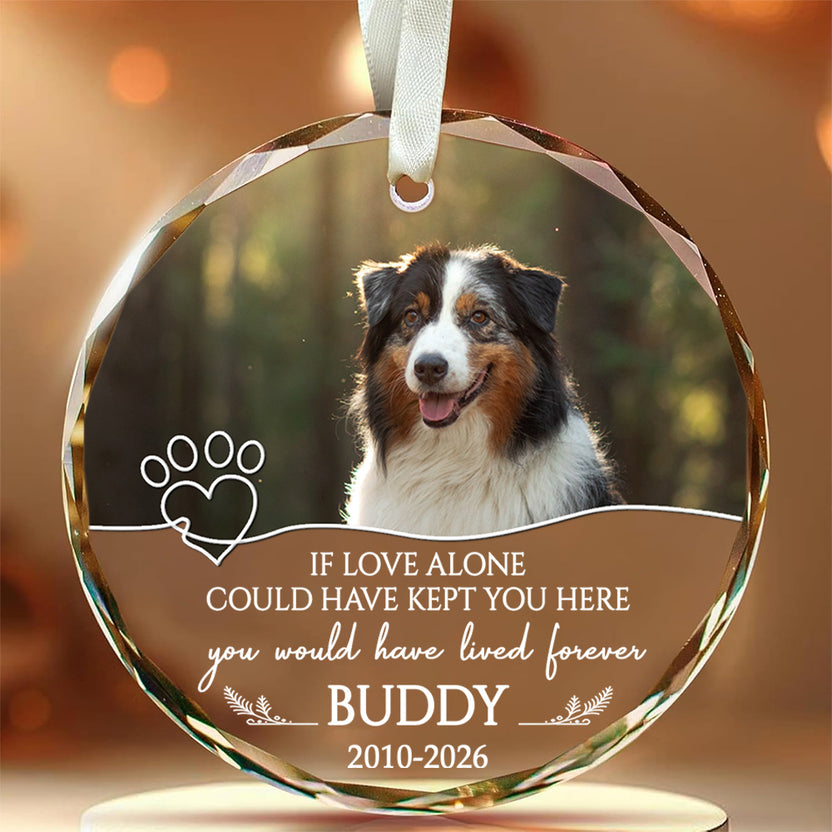 Dog Sympathy Glass Ornament, Pet Loss Memorial Keepsake, Custom Remembrance Decor, Deceased Puppy Holiday Ornament, Custom Photo Tree Decor, Gifts For Loss Of Dog, Tree Hanging Keepsake