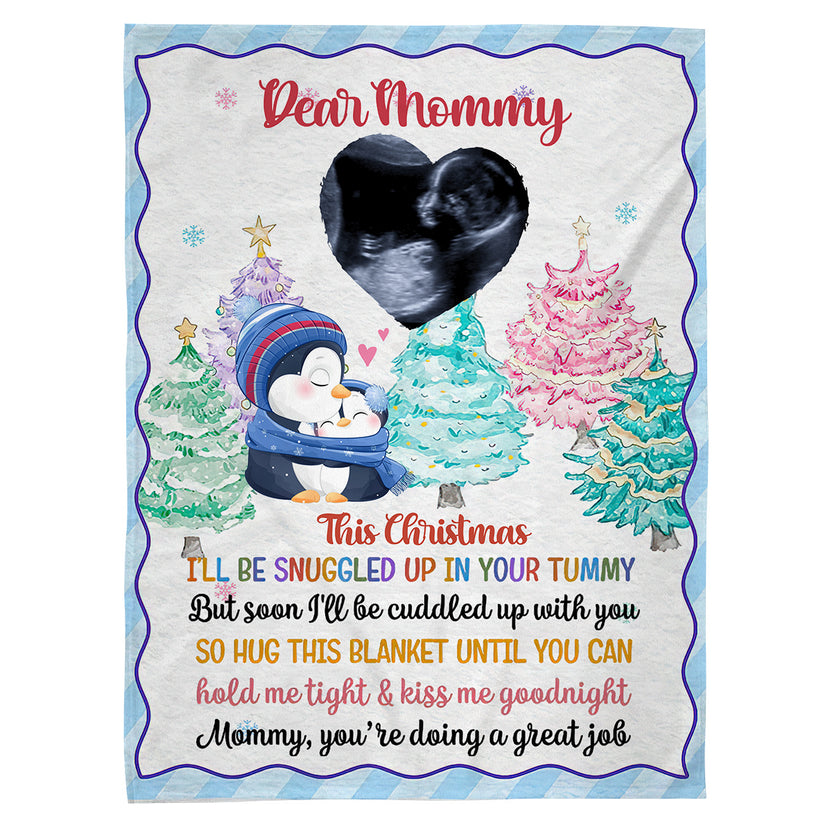 Mom To Be Gifts, This Christmas I Am Snuggled Up In Your Tummy Upload Ultrasound Giraffe, Personalized Blanket, Gifts For Mommy, Fleece Sherpa, New Mom Blanket, Gifts For Christmas