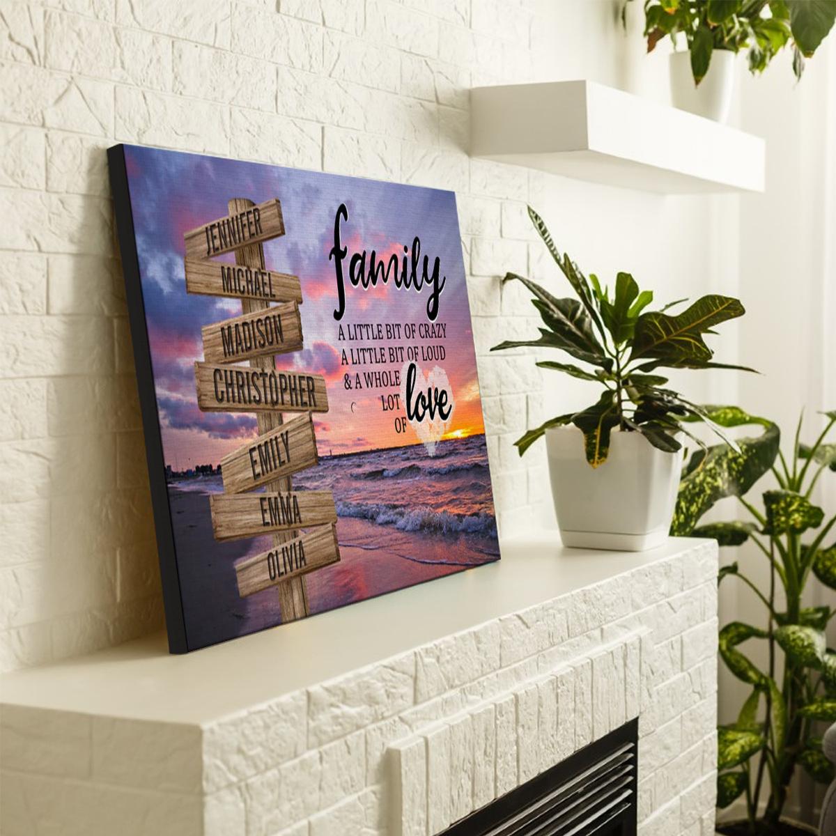 Personalized Canvas Wall Art For Mom Dad Grandma From Kids Grandkids Wooden Signs Beach Sunset Whole Lot Love Custom Multi Name Poster Prints Home Decor Family Gifts For Mom Dad On Birthday