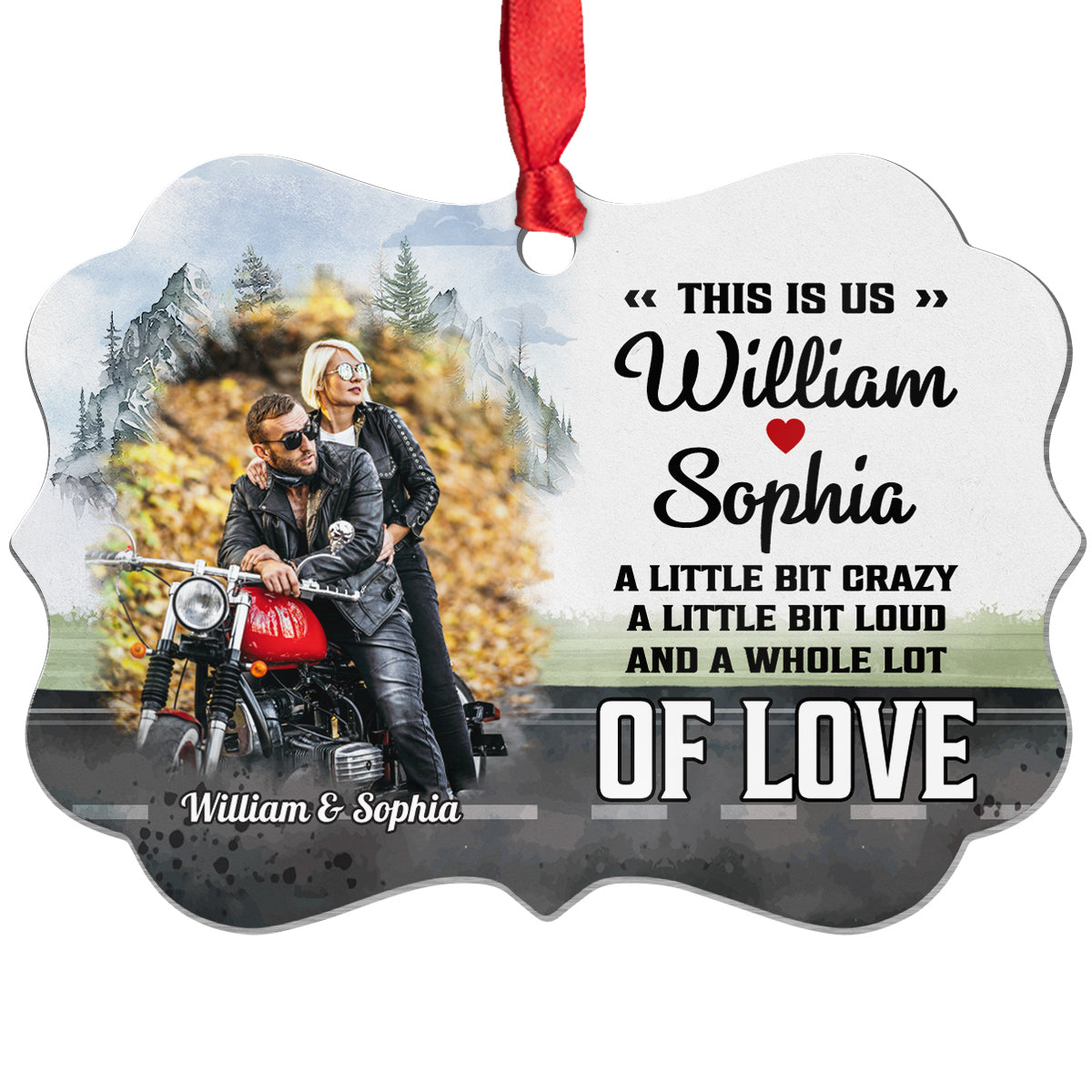 Couple Little Bit Crazy A Little Bit Loud A Whole Lot Of Love Ornament, Motorcycle Biker Couple Decor, Personalized Names, Romantic Adventure Keepsake, Gifts For Him Her Valentine