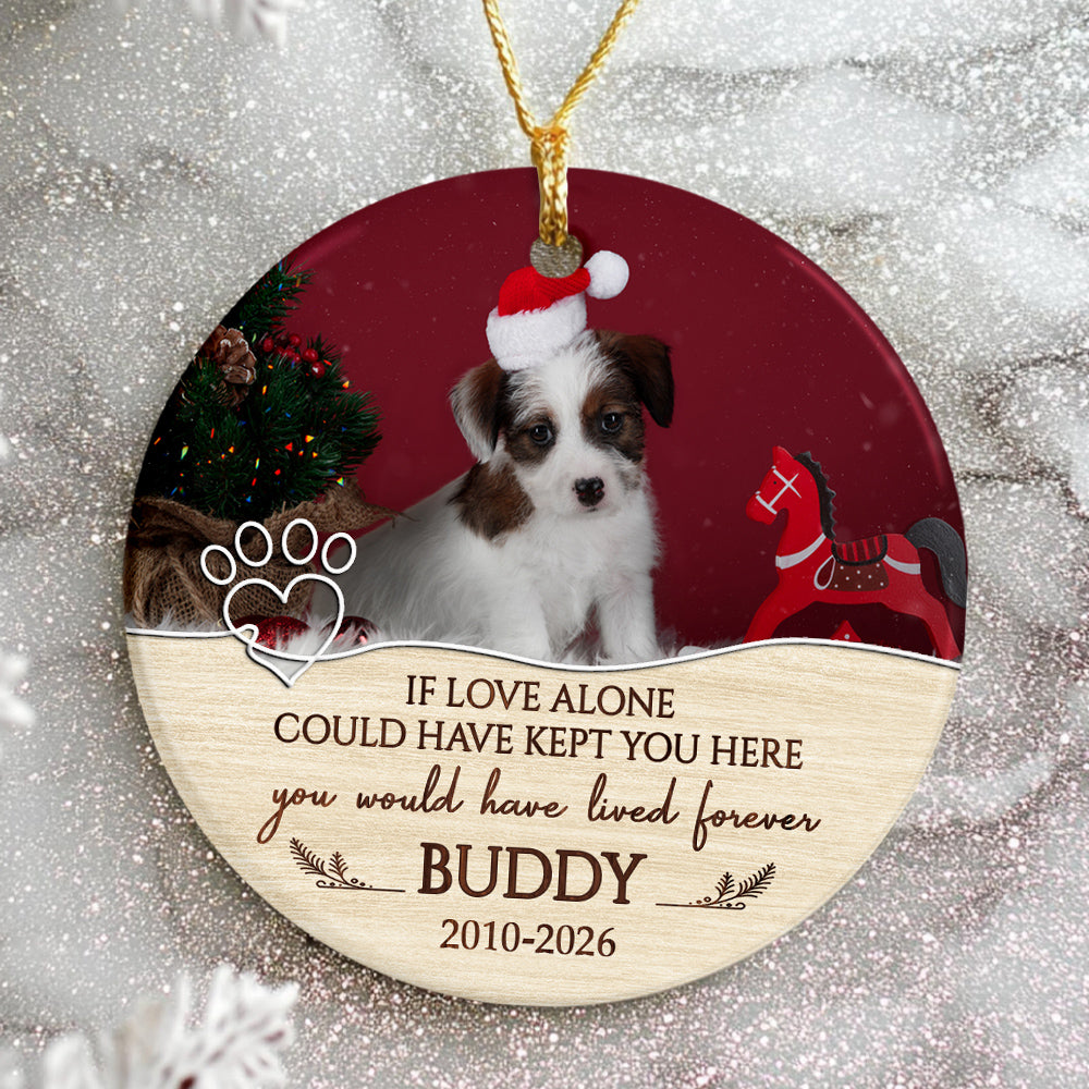If Love Alone Could Have Kept You Here Vintage Heart With Pawprint, Dog Memorial Keepsake, Pet Loss Sympathy Decor, Remembrance Holiday Ornament, Gifts For Loss Of Dog, Tree Decor