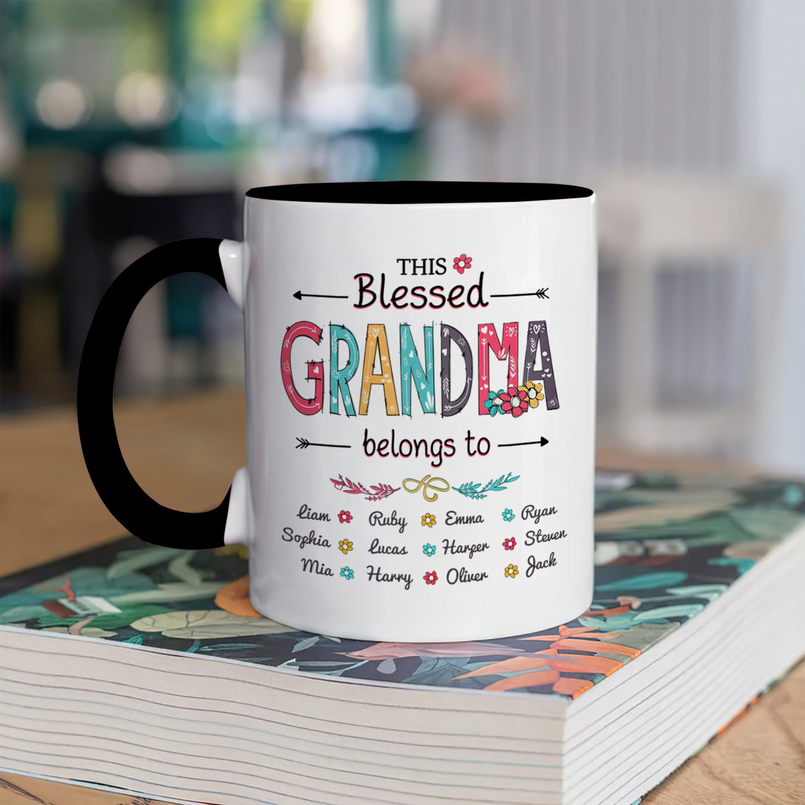 Personalized Coffee Mug For Mimi From Grandson This Blessed Grandma Belongs To Custom Nickname Names Mother's Day Custom Name Novelty Ceramic Cup 11 15Oz Grandma Gifts On Birthday Idea Gifts