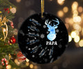 Personalized Christmas Ornament For Grandpa Papa Papaw From Grandkids Grandchild Gifts Ideas For Grandparents Papa's Hunting Deer Snowflakes Custom Name Tree Hanging Ornament On Christmas