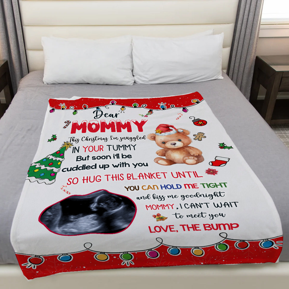 Mom To Be Gifts, So Hug This Blanket Until You Can Hold Tight Bear With Sonogram, Personalized Blanket, Gifts For Mommy New Mom, Fleece Sherpa, New Mom Blanket, Gifts For Christmas