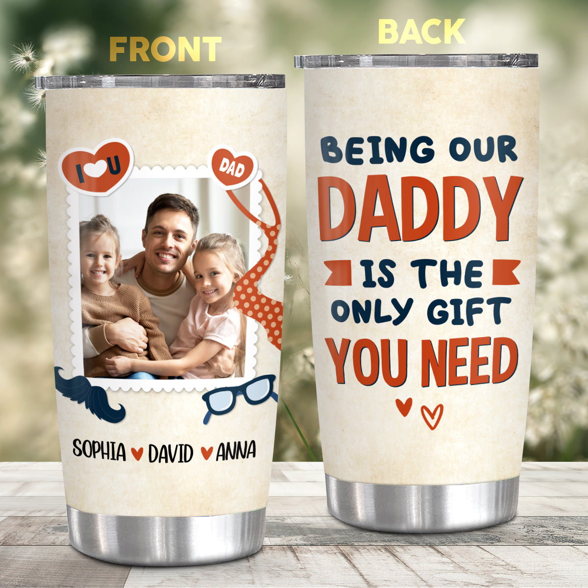 Being Our Daddy Is The Only Need Personalized Name Tumbler, Custom Kids Names Photo, Stainless Steel Coffee Travel Mug, Personalized Tumbler, Gifts For Dad Gag Gifts From Daughter Son