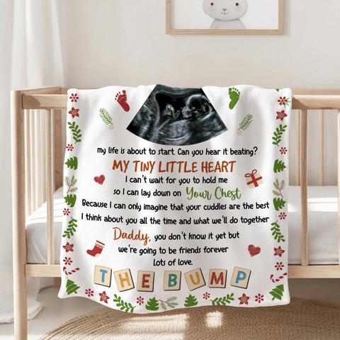 Dad To Be Gifts, Daddy Are You Ready I Can't Wait For You To Hold Me Baby Ultrasound, Personalized Blanket, Gifts For New Daddy, Fleece Sherpa, New Dad Blanket, Gifts For Christmas