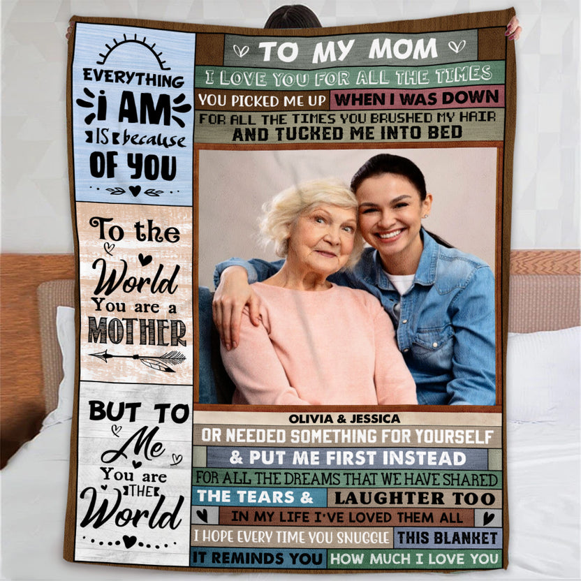 Gifts For Mom, Vintage Wooden Background Custom Love Letter Blanket To My Mom Warm And Cozy, Personalized Blanket, Gifts For Mom From Daughter Son, Fleece Sherpa Blanket