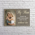 Sympathy Gifts, Memorial Canvas Wall Art With Photo, My Mom Taught Me Everything Except How To Live Without Her, Gifts For Loss Of Mom Dad, Poster Prints Home Decor, Funeral Gifts