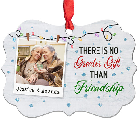 There Is No Greater Gifts Than Friendship Friends Together Xmas Light Snowflakes, Personalized Christmas Ornament, Gifts For Old Ladies, Xmas Tree Decor, Friends Ornament