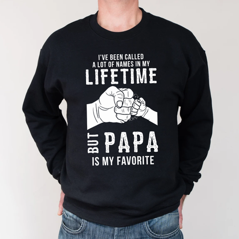 Papa Is My Favorite Name Shirt, Funny Grandpa T Shirt For Men, Cute Grandfather Gift From Granddaughter, Father’S Day Grandpa Tee, Birthday Gift For Papa, Family Matching Shirt, Grandpa Appreciation Gift, Unisex Crewneck Pullover Tee, Casual Clothing