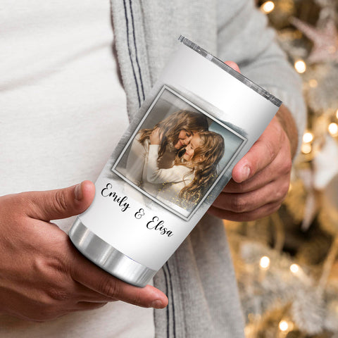 Gifts For Mom, Love Between Mother And Daughter Is Forever, Personalized Photo Tumbler, Gifts For Mother Mom From Children Kids, Stainless Steel 20 Oz Travel Cup, Gifts For Birthday