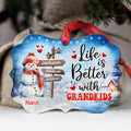 Gifts For Grandma, Cute Xmas Winter Street Sign Life Is Awesome With Grandkids, Personalized Christmas Ornament, Gifts For Nana From Grandkids, Xmas Tree Hanging Medallion Aluminum