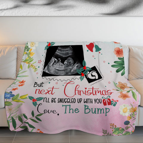 Expecting Parents Gifts, I’ll Be Snuggled Up In Mommy’s Belly, Personalized Photo Blanket, Gifts For New Daddy, Fleece Sherpa Blanket, Expectant Parents Blanket, Gifts For Birthday Xmas