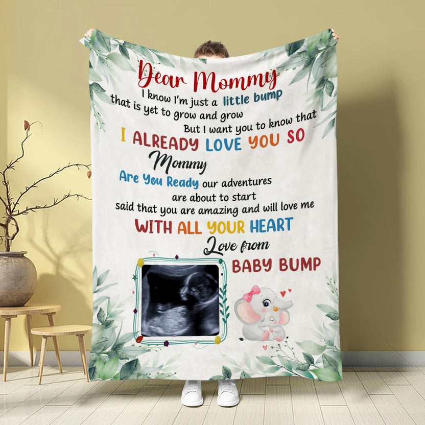 Mom To Be Gifts, I Already Love You So Baby Ultrasound Upload Elephants, Personalized Blanket, Gifts For Expecting Mom Mum, Fleece Sherpa, Blanket For Mom To Be, Gifts For Christmas